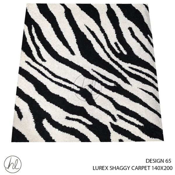 LUREX SHAGGY CARPET (140X200) (DESIGN 65) BLACK/WHITE