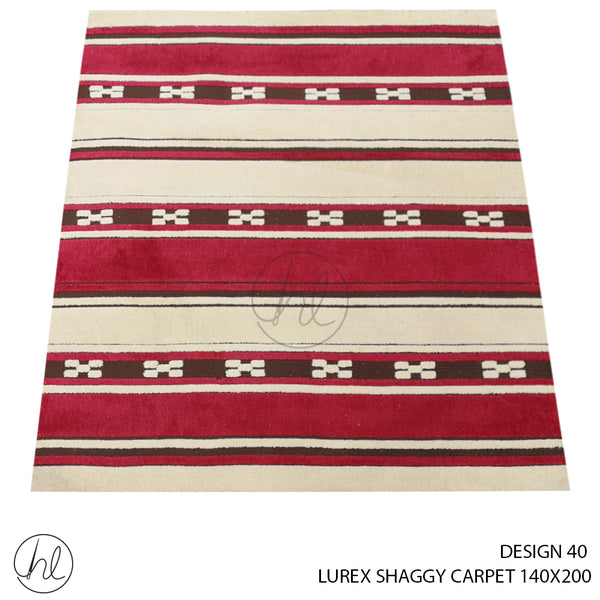 LUREX SHAGGY CARPET (140X200) (DESIGN 40) RED