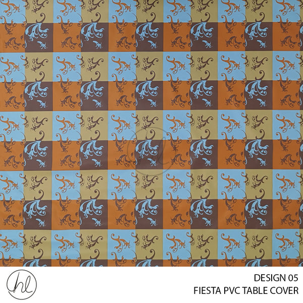 FIESTA PVC TABLE COVER (DESIGN 01) (140CM) (PER M) (ORANGE)