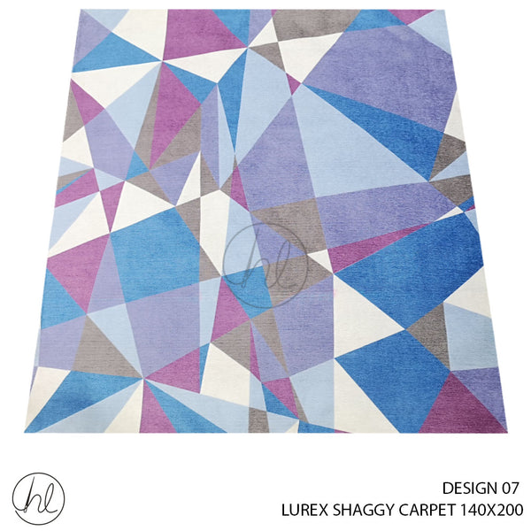 LUREX SHAGGY CARPET (140X200) (DESIGN 07) BLUE
