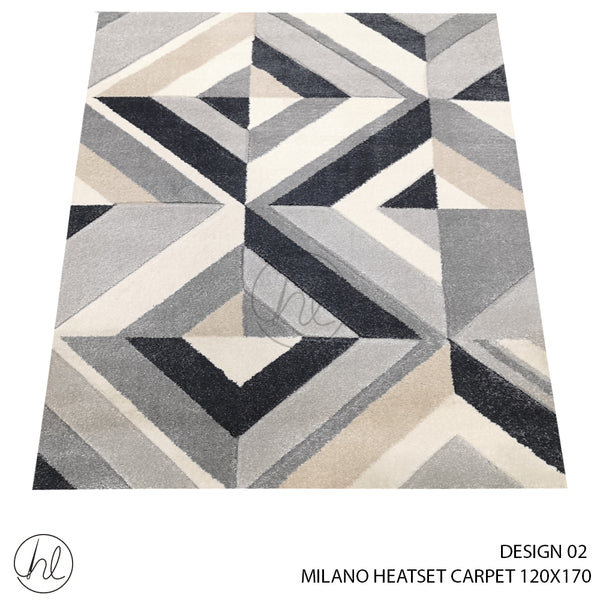 MILANO HEATSET CARPET (120X170) (DESIGN 02) GREY