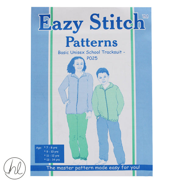 EAZY STITCH PATTERNS - BASIC UNISEX SCHOOL TRACKSUIT (P025)