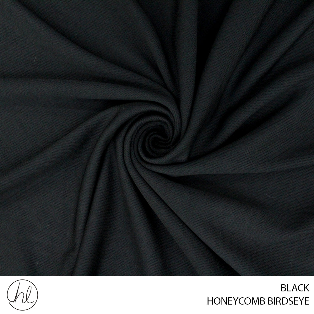 HONEYCOMB BIRDSEYE (BLACK) (150CM) (PER M) – Habby And Lace