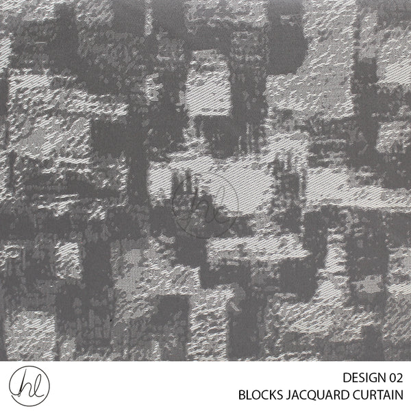 JACQUARD BLOCKS READY-MADE CURTAIN (230X218) (DESIGN 02)