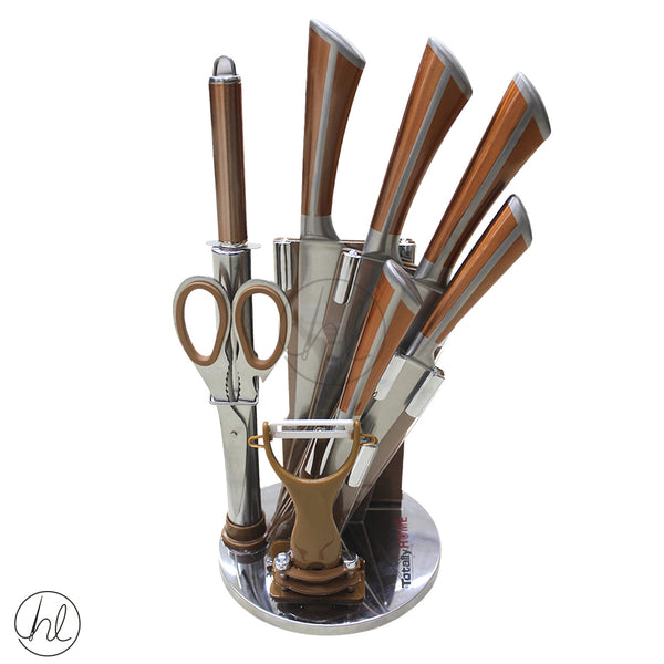TOTALLY HOME 9 PIECE KNIFE SET (COPPER)