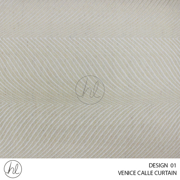 VENICE CALLE READY-MADE CURTAIN (230X218) (IVORY) (DESIGN 01)