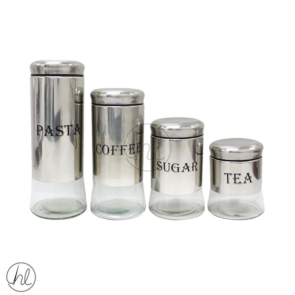 4 PIECE PRINTED CANISTER SET