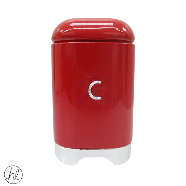 COFFEE CANISTER (RED AND SILVER)