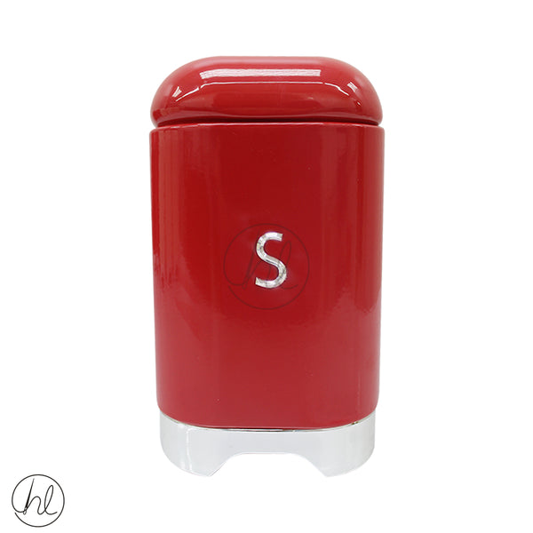 SUGAR CANISTER (RED AND SILVER)