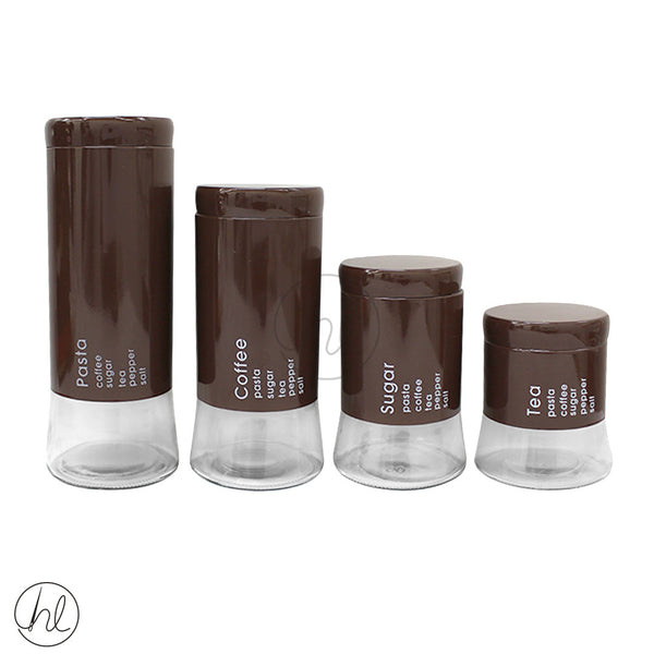 4 PIECE GLASS CANISTER SET