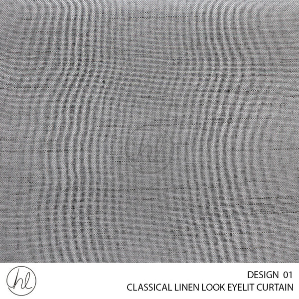 LINEN LOOK EYELET READY-MADE CURTAIN (230X218) (DESIGN 01)