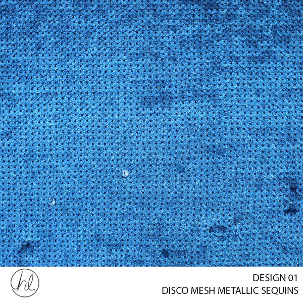 DISCO MESH METALLIC SEQUINS (DESIGN 01) (130CM WIDE) (PER M)