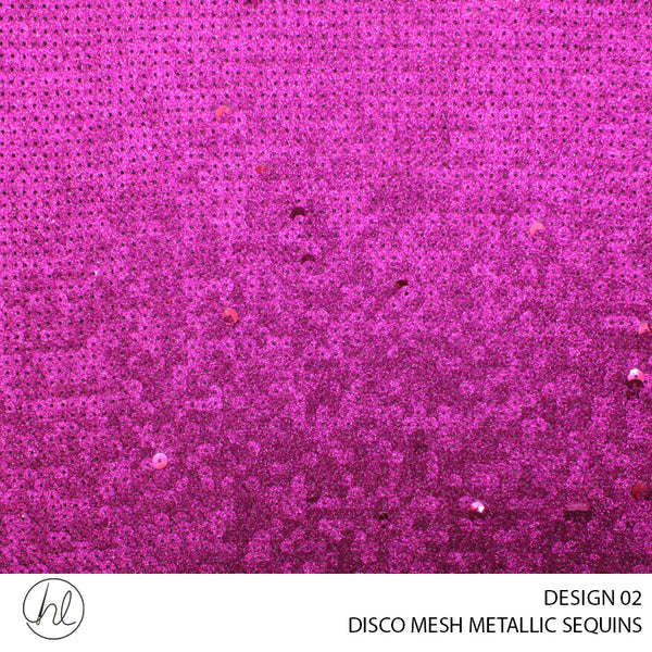 DISCO MESH METALLIC SEQUINS (DESIGN 02) (130CM WIDE) (PER M)