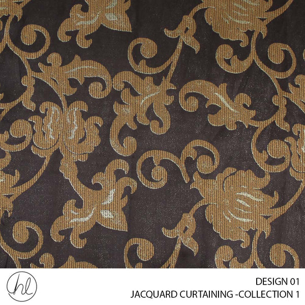 JACQUARD CURTAINING COLLECTION ONE (DESIGN 01) (280CM) (PER M) (GOLD)
