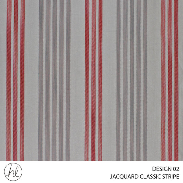 JACQUARD CLASSIC STRIPE (DESIGN 02) (280CM) (PER M) (RED)