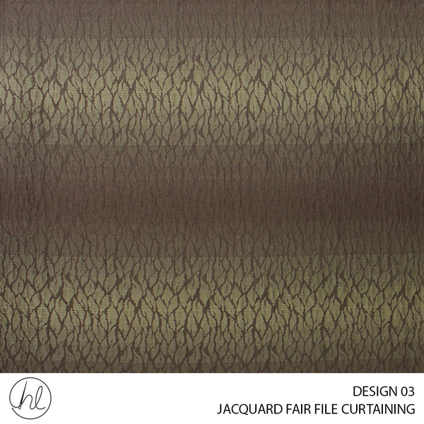 JACQUARD FAIR FILE CURTAINING (DESIGN 03) (280CM) (PER M) (CHOCOLATE)