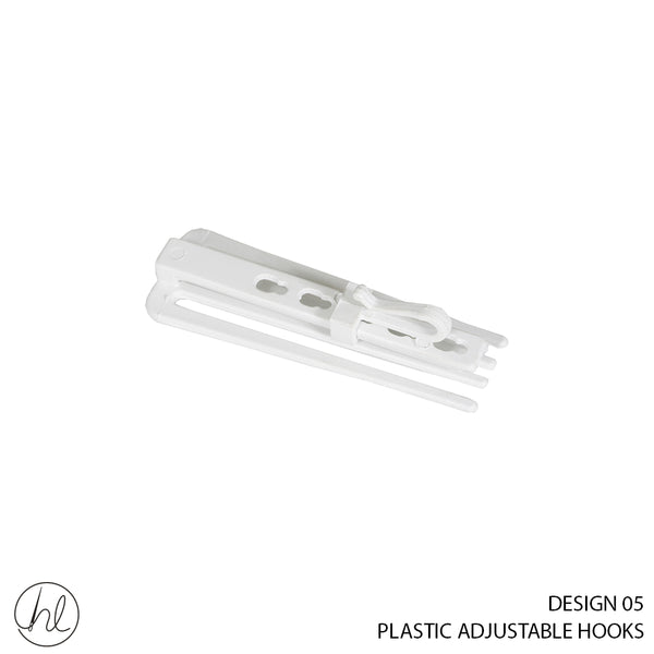 PLASTIC ADJUSTABLE HOOKS (DESIGN 05) (10 PER PKT)