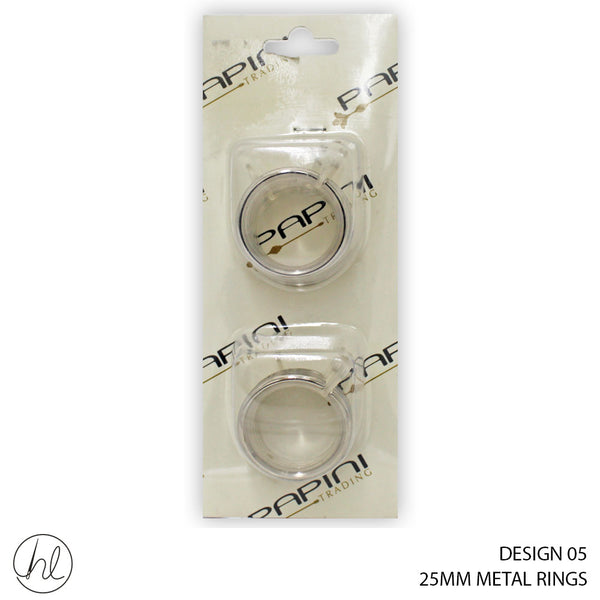 METAL RINGS (DESIGN 05) (10 PER PACK) (25MM) (S/STEEL)