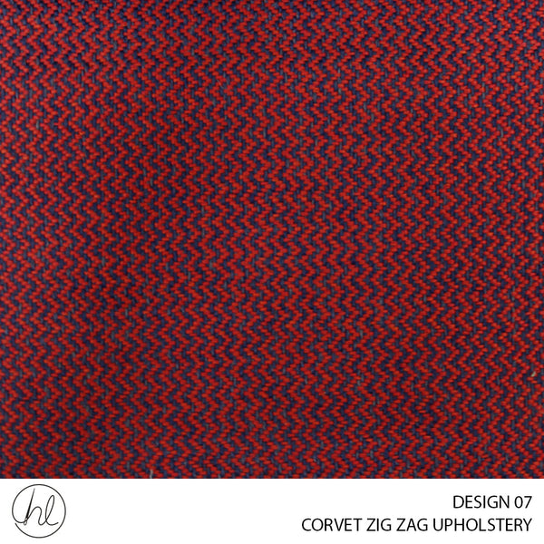CORVET ZIG ZAG (DESIGN 07) (140CM) (PER M) (RED)