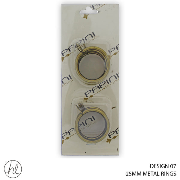 METAL RINGS (DESIGN 07) (10 PER PACK) (25MM) (BRASS)