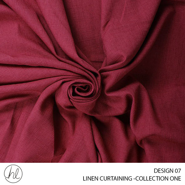 LINEN CURTAINING (COLLECTION ONE) (DESIGN 07) (280CM) (PER M) (MAROON)