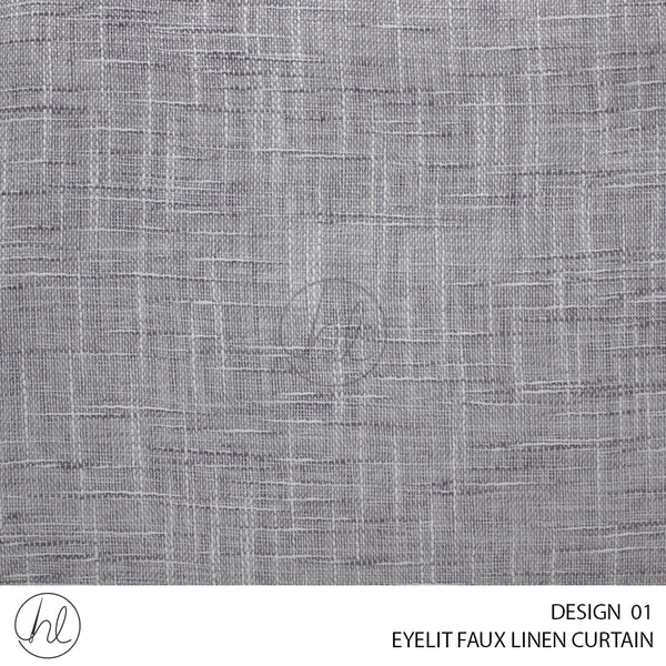 LINEN FAUX EYELET READY-MADE CURTAIN (230X218) (DESIGN 01)