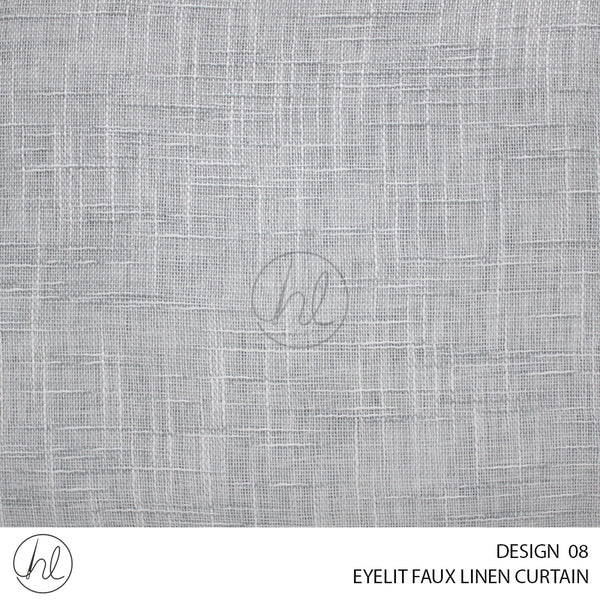 LINEN FAUX EYELET READY-MADE CURTAIN (230X218) (DESIGN 08)