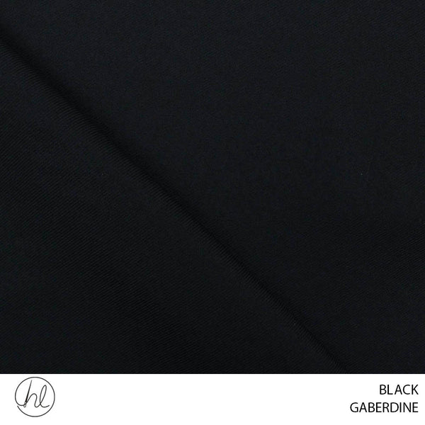 GABERDINE (BLACK) (150CM WIDE) (PER M)