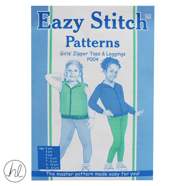 EAZY STITCH PATTERNS - GIRLS' ZIPPER TOPS AND LEGGINGS (P004)
