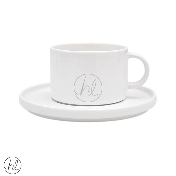 JAN HENDRIK FLAT CUP AND SAUCER (JH-00046) (WHITE)