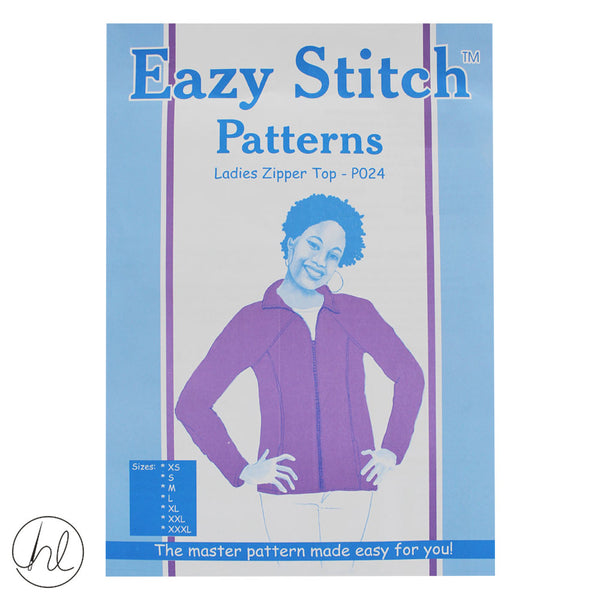 EAZY STITCH PATTERNS - LADIES ZIPPER TOP (P024)