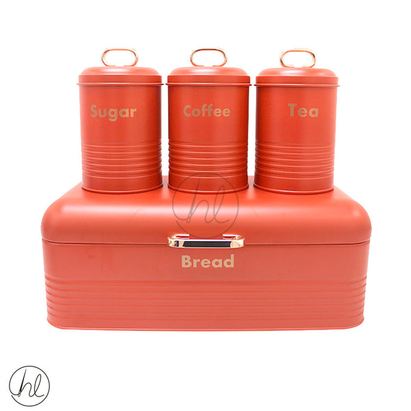 BREAD BIN ROSE GOLD HANDLE AND CANISTERS