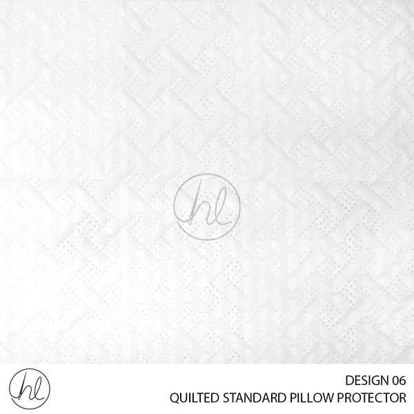 QUILTED STANDARD PILLOW PROTECTOR (DESIGN 06) (ONLY 1 STANDARD PILLOW CASE)