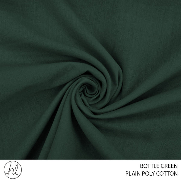 PLAIN POLY COTTON (BOTTLE GREEN) (112CM WIDE) (PER M)56 (ROLL PRICE PER M: R19.99)