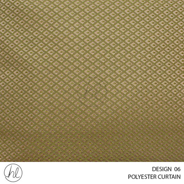 POLYESTER READY-MADE CURTAIN (230X218) (OLIVE) (DESIGN 06)