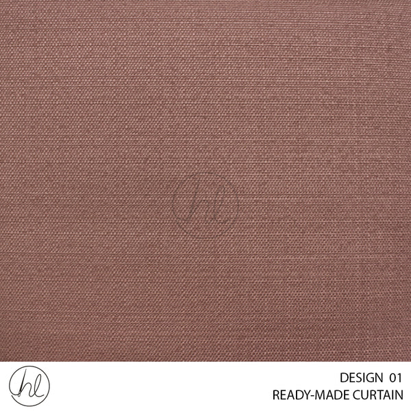 READY-MADE CURTAIN (230X218) (DUSTY PINK) (DESIGN 01)