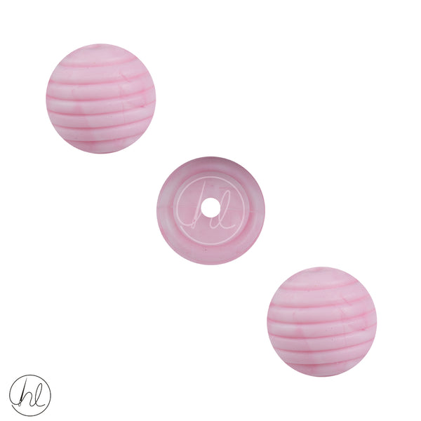 SILICONE BEAD PINK BALL 3 PER PACK