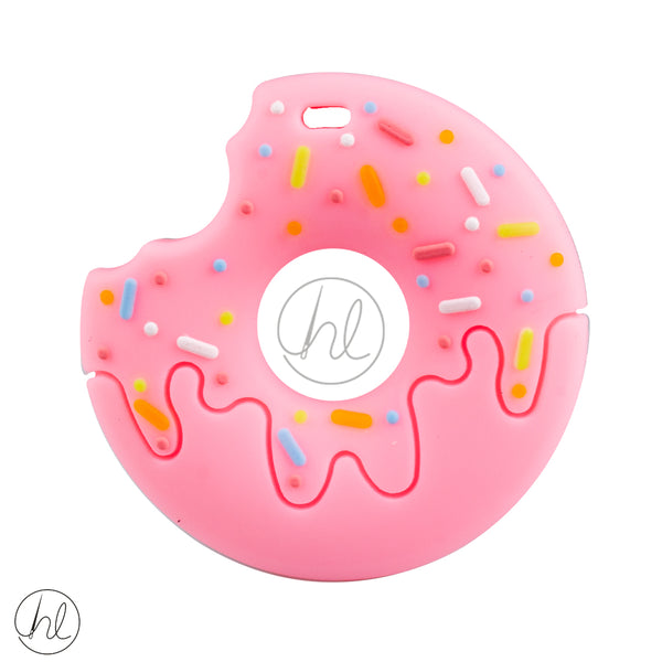 SILICONE BEADS DONUT PINK