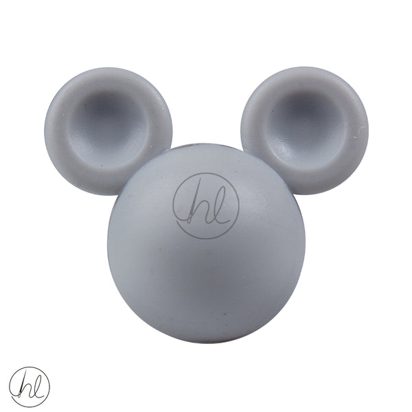 SILICONE BEADS MICKEY MOUSE GREY