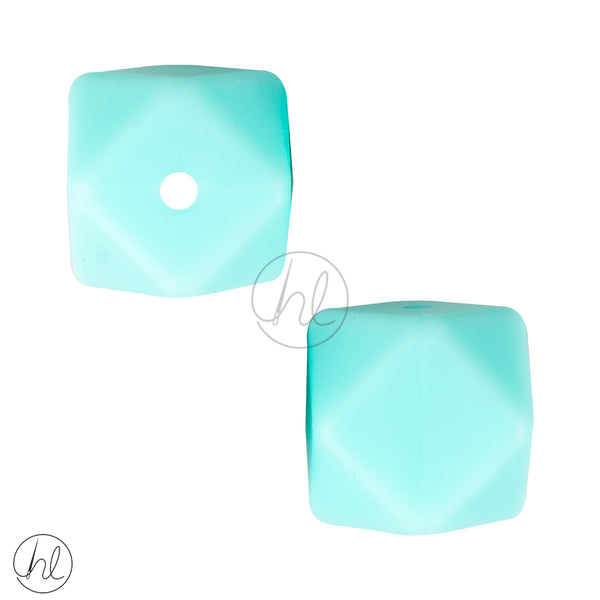 SILICONE BEADS MINT SQUARE 2 PER PACK