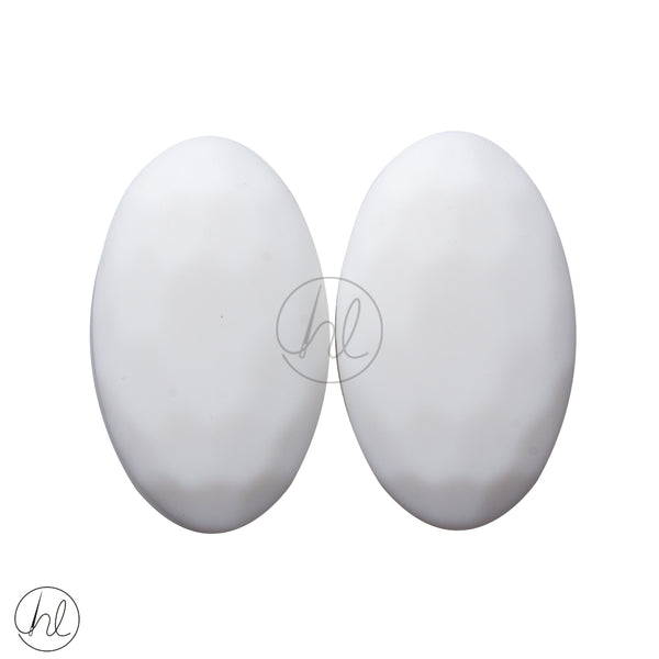 SILICONE BEADS OVAL WHITE 2 PER PACK