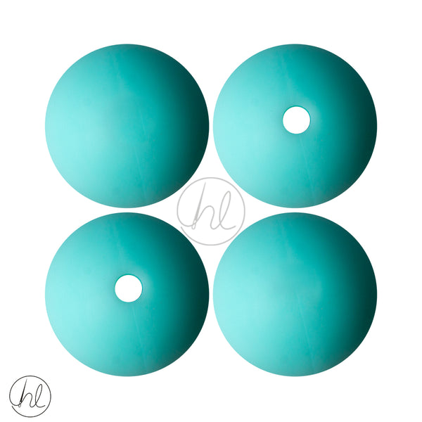 SILICONE BEADS ROUND MINT 4 PER PACK