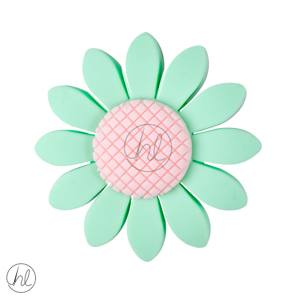 SILICONE BEADS SUNFLOWER GREEN AND PINK