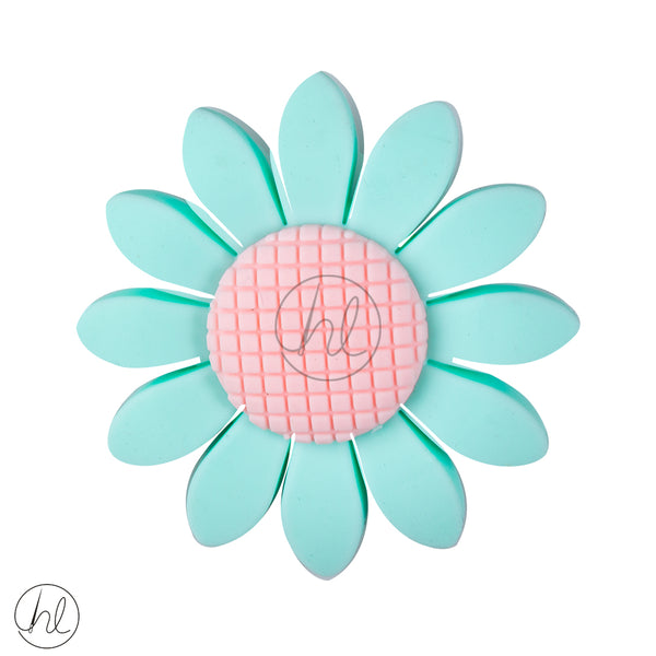 SILICONE BEADS SUNFLOWER MINT AND PINK