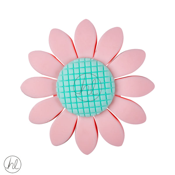 SILICONE BEADS SUNFLOWER PINK AND MINT
