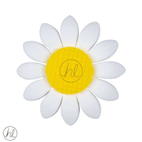 SILICONE BEADS SUNFLOWER WHITE AND YELLOW