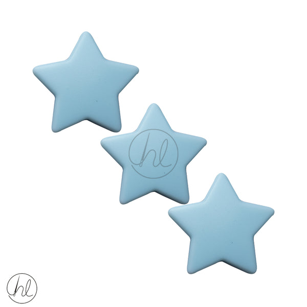 SILICONE STAR LARGE BEADS BLUE 3 PER PACK