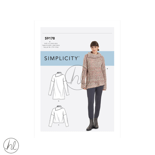 SIMPLICITY ADULT PATTERN S9178