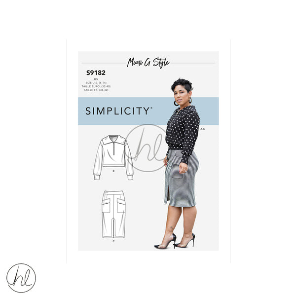 SIMPLICITY ADULT PATTERN S9182