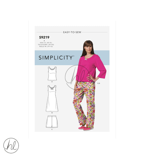SIMPLICITY ADULT PATTERN S9219